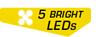 Количество лампочек у велосипедной фары - 5 лампочек