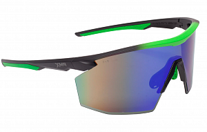 Велоочки Pyramex PMXSPEC (green mirror) Anti-Fog синьо-зелені дзеркальні лінзи в чорно-зеленій оправі