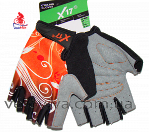 Женские велосипедные перчатки X17 XGL-655OR гелевые