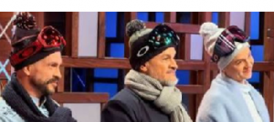 Ольга Мартыновская, Владимир Ярославский, Эктор Хименес-Браво одели горнолыжные ботинки, горнолыжные маски, зимние шапки, зимние шарфы и в таком зимнем виде презентовали условия конкурса.